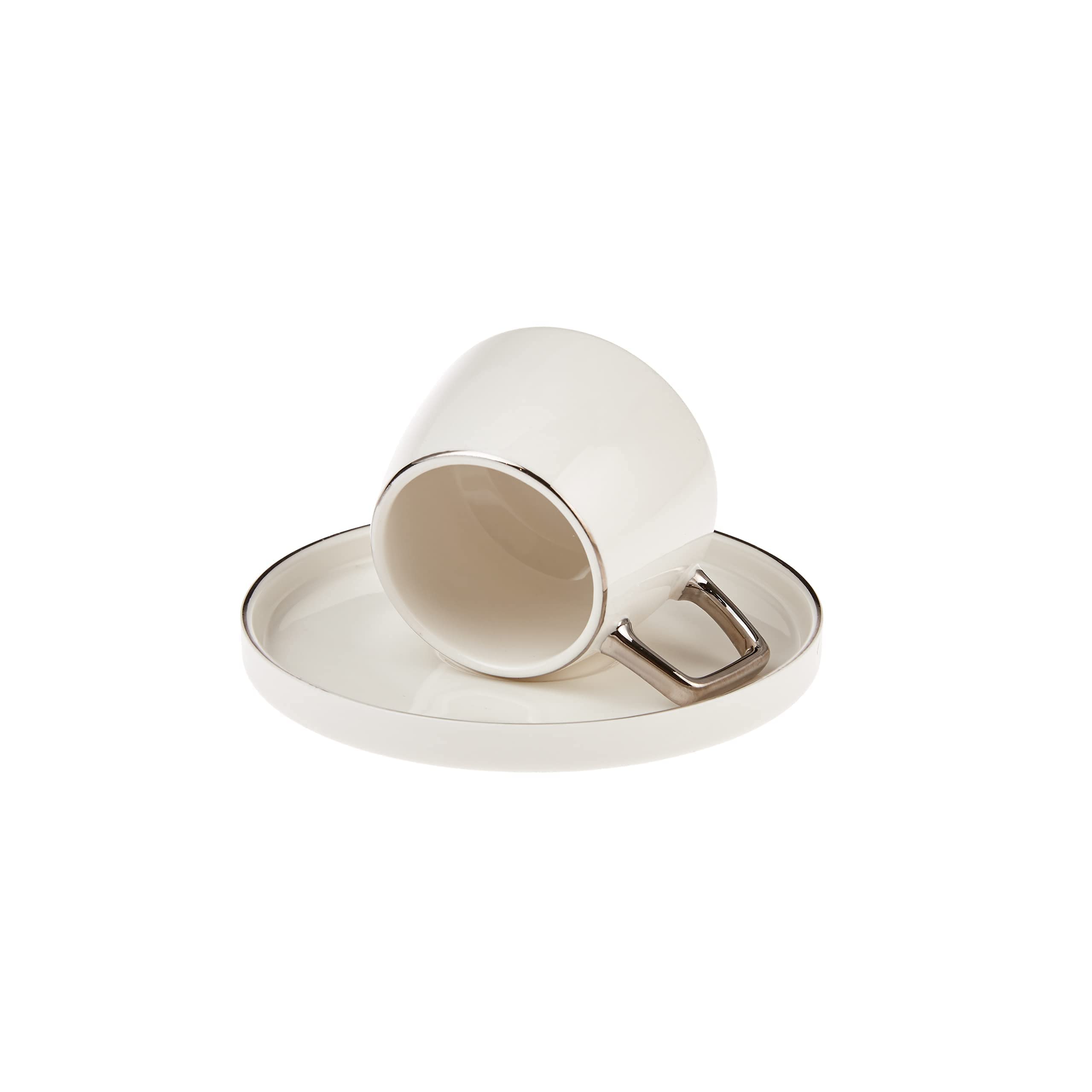 Karaca - Servizio da tè Saturn per 6 persone, 90 ml, in porcellana, per caffè, tè, latte, caffè turco tradizionale, espresso