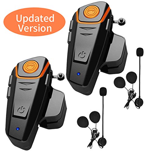 HuanGou Motorcycle Bluetooth Headset, BT-S2 Type-C New Version 1000M Helmet Intercom Headphones Up