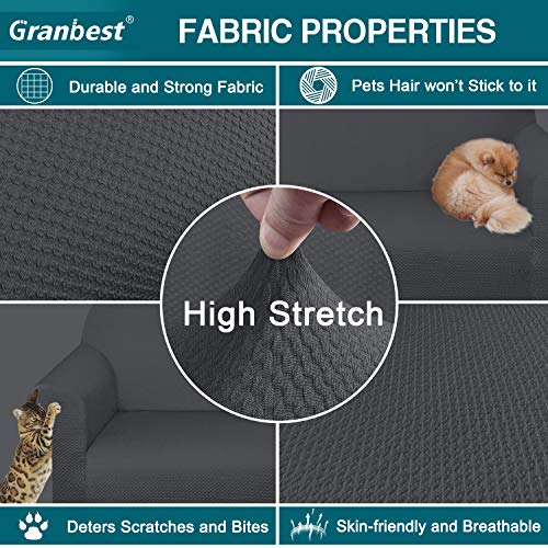 image for Granbest 4 Piece High Stretch Couch Covers for 3 Cushion Couch Thick P
