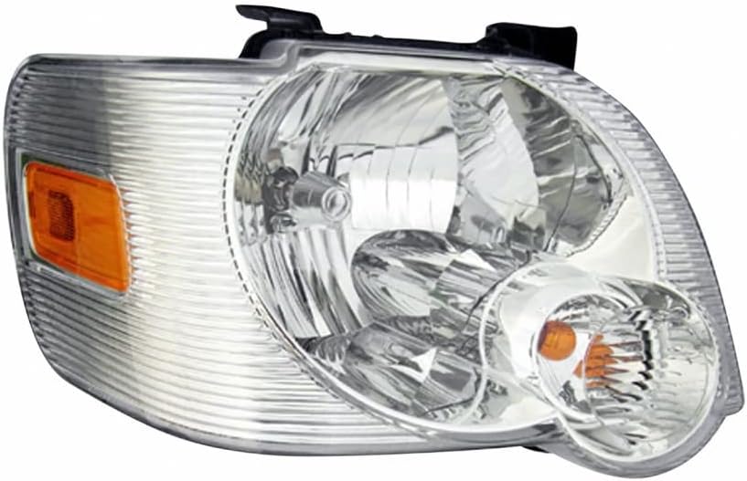 For Ford Explorer Sport Trac 2007 2008 2009 2010 Headlight Driver and Passenger Side Pair Clear Amber Plastic | CAPA Certified | Replacement For FO2502220, FO2503220 | 6L2Z13008BA, 6L2Z13008AA