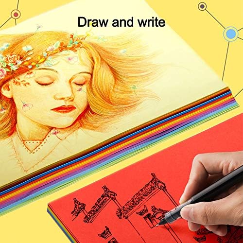A4 Coloured Paper,Handmade Origami,Color Copy Paper Suitable for Various Printers.10 Colors/100 Sheets/Pack