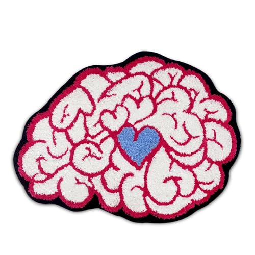 HYPEECE Lovestruck Mind Rug, Y2k Rugs for Bedroom Aesthetic, High-Pile Soft Flocking Funny Bathroom Rug, Cute Bath Mat Irregular Shaped Pink Carpet, 24