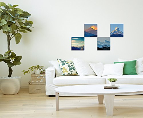 4 pezzi Tela da 20 x 20 cm - Montagna Invernale