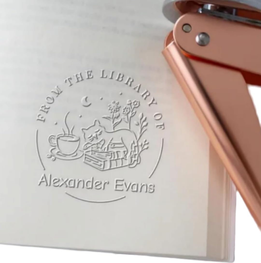 Personalized Book Embosser - Library Embosser Stamp, Custom Book Stamps, from the Library of, Ex Libris Stamp, Book Lover Gift