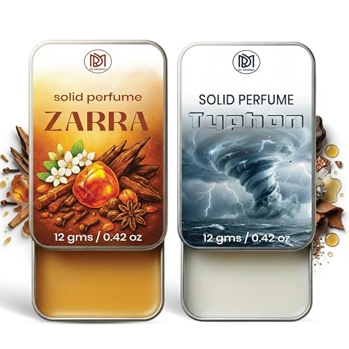 Image of Dr.Mashur Solid Perfume |zarra&Typhon Alcohol Free Wax Perfume Balm, Long Lasting | Pocket Tin 12g, Pack Of 2| Non Greasy Smooth Glide, Travel Friendly Men And Women