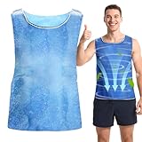 Cooling Ice Vest for Men Women - PVA Mesh Dual Wear Evaporative Cool Vest with Reflective Strips for Running, Cycling, MS, Gardening, Warehouse Work and Outdoor Activities in Hot Weather Blue
