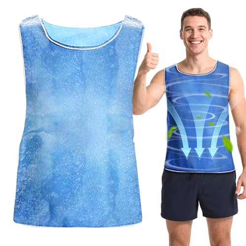 YITIAOYU Cooling Ice Vest for Men Women - PVA Mesh Dual Wear Evaporative Cool Vest with Reflective Strips for Running, Cycling, MS, Gardening, Warehouse Work and Outdoor Activities in Hot Weather