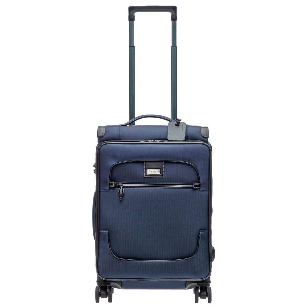 Stratic Bay Koffer Weichschale Reisekoffer Trolley Rollkoffer Handgepäck, TSA Kofferschloss, 4 Rollen, Feststellbremse, Größe S, Navy Blue