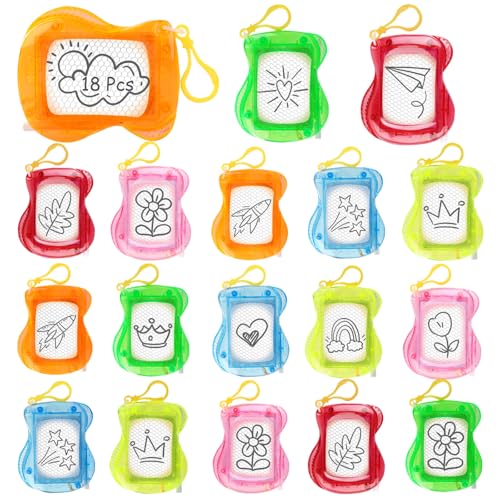 Chingcoo Mini Pizarra de Dibujo Magnética para Niños, 18 Pieza Mini Tablero de Dibujo, Mini Pizarra Mágica, Llavero para Niños, Pizarra Magnética para Niños, Regalos Cumpleaños Niños Piñata Pascua