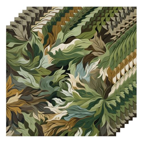Servilletas de tela camuflaje multicolor set x6 50.5x50.5 cm miniatura 1