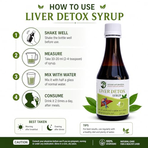 Image of Liver Detox Syrup 200ml - Herbal Liver Cleanse, Supports Detoxification, Improves Digestion, Protects Liver Function & Boosts Metabolism | Natural Ayurvedic Liver Tonic (Liver Detox Syrup)