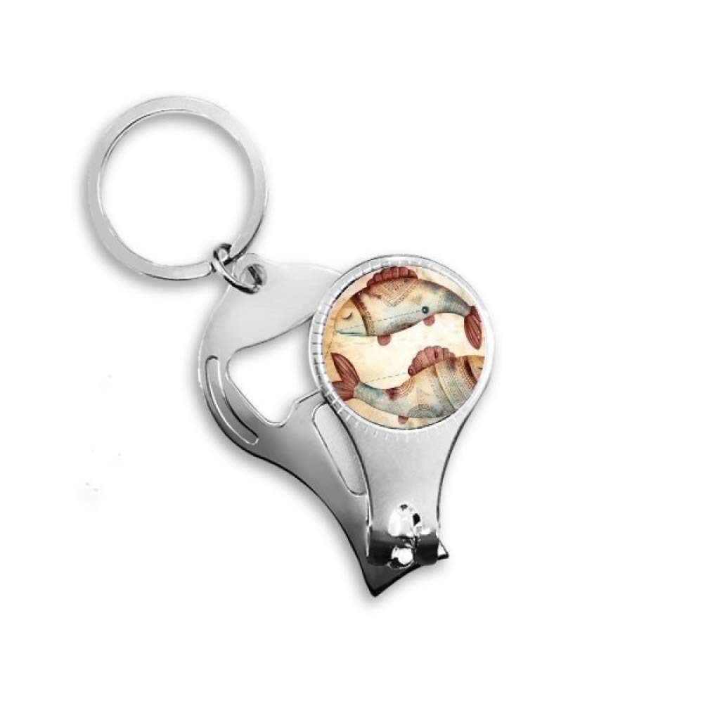 Coupe-ongles porte-clés bouteille décapsuleur constellation Poissons mars