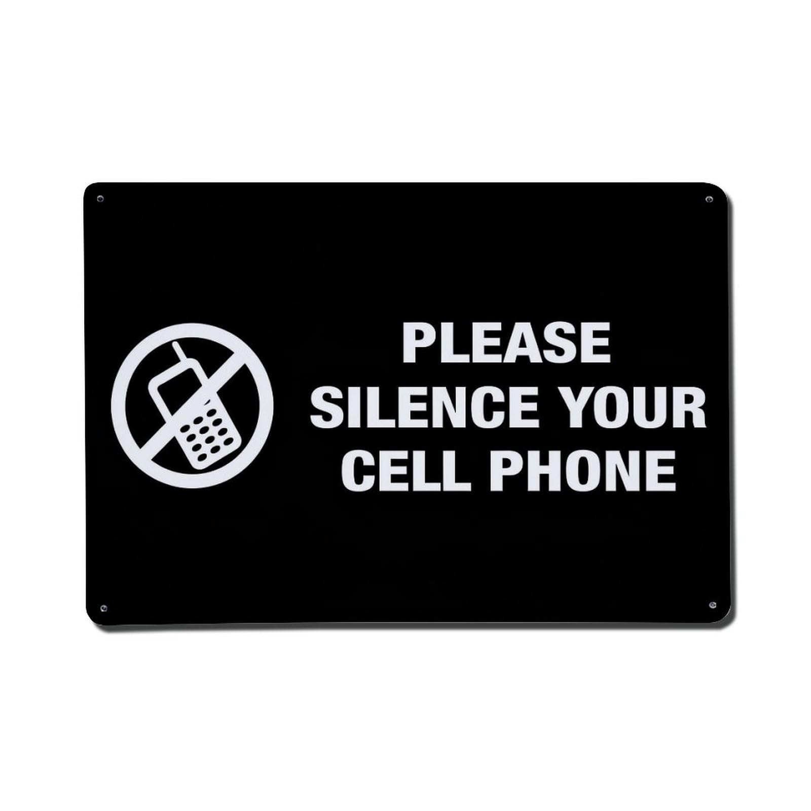 Please Silence Your Cell Phone Tin Sign Metal Poster Vintage Metal Signs for Home Man Cave Bar Cafe Kitchen laundry room Wall Decorations Gift 8x12Inch