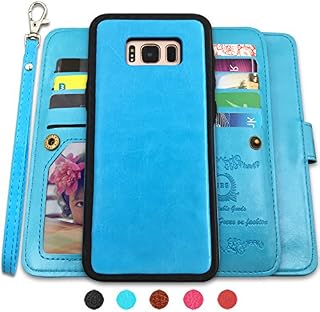 CASEOWL Galaxy S8 Plus Cases,Magnetic Detachable Lanyard Wallet Case with [8 Card Slots+1