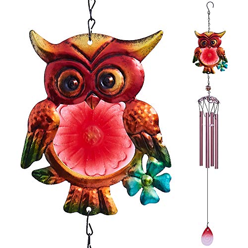 Layssa Owl Wind Chimes - 30 Inch Metal Musical Wind Bells With 4 Aluminum Tubes 1 Owl Mobile Wind Catcher Romantic Wind Chime For Home, Festival Decor, Indoor/Outdoor Decoration #TOP4