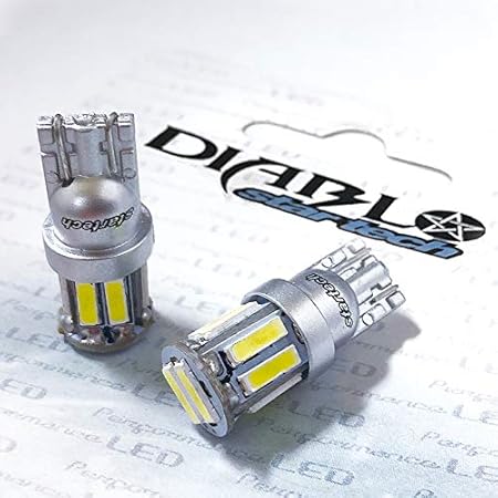 Amazon Startech 5w級 T10 Led バルブ ウエッジ球 Smd7020 10連 2smd 20チップ搭載 ホワイト 白 ポジション ナンバー ルームランプ 6000k 2個入 汎用バルブ 車 バイク