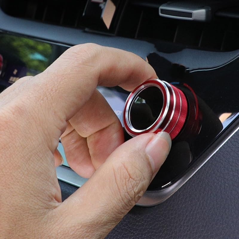 Car Air Conditioner Switch Button Knob Cover Compatible with Toyota Corolla 2019, Car Push Start Button Cover Aluminum Decal Trim Interior Accessory,D