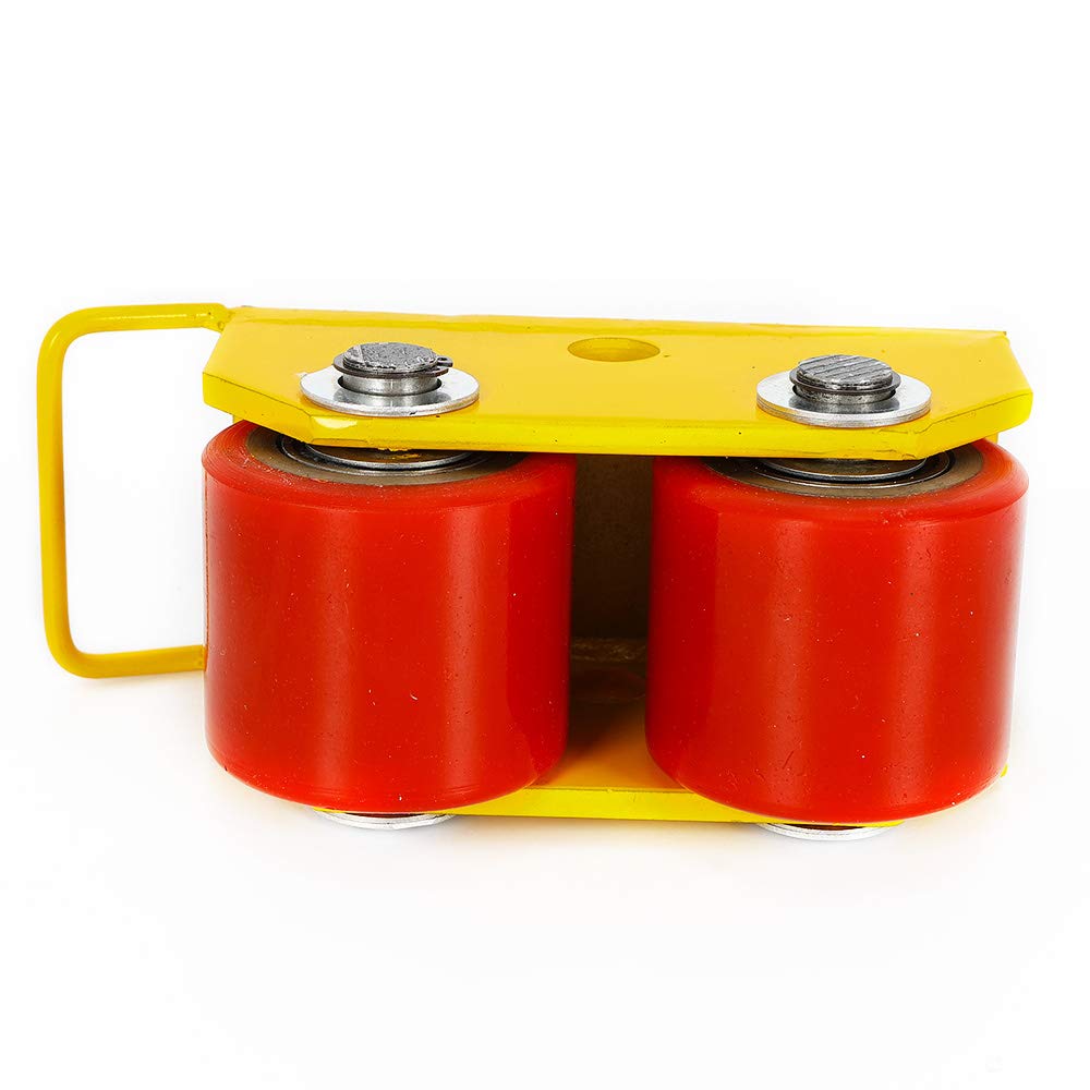 Máquina de mover con 2 rígidos, capacidad de carga de 2,5 t/5511 libras, máquina mover dolly, ayuda de transporte para dispositivos y muebles, muy portátil (amarillo)