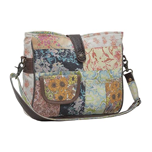Myra Bag Western Leather Shoulder Bag for Women - Upcycled Canvas Crossbody Bag Le Fleur2