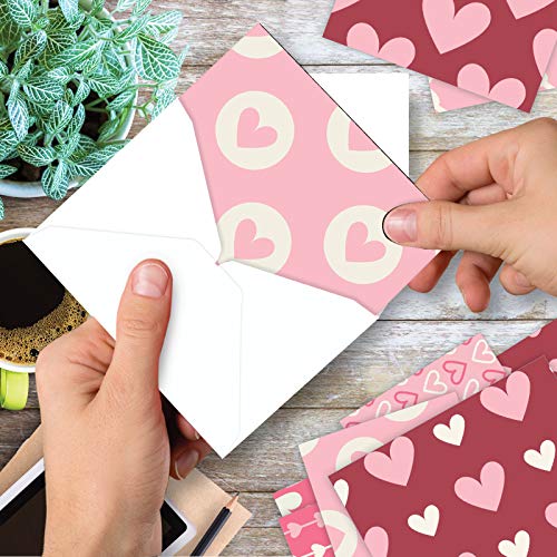The Best Card Company - 10 Blank Heart Note Cards Boxed (4 x 5.12 Inch) - All Occasion Heartfelt Love Card Assortment - Heartfelt M3058