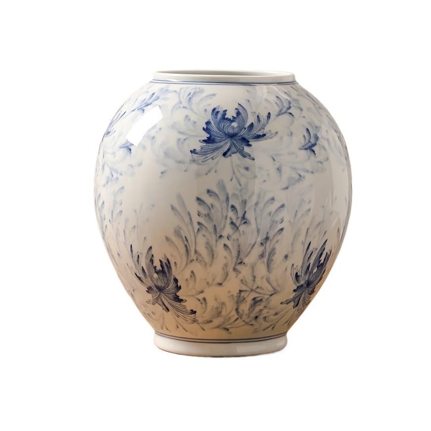 Pot de fleur en porcelaine bleue et blanche chinoise rétro pour orchidée de luxe
