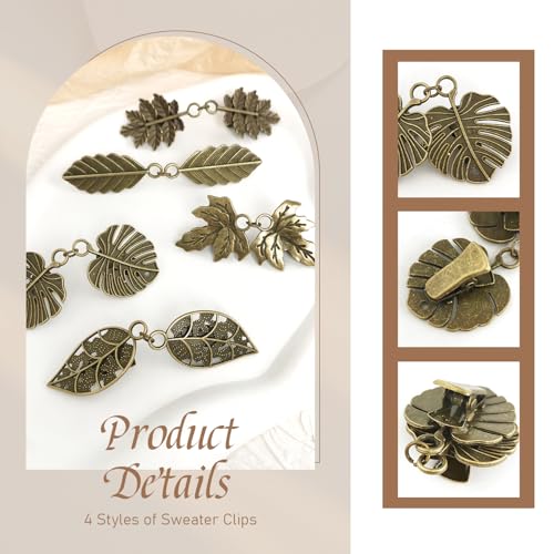 Image of CLINTT Exquisite Retro Sweater Twirl Clips, Cape Cloak Fasteners for Dresses, Stylish Cardigan Clips