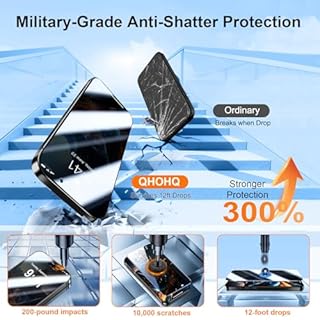 QHOHQ 3 Pièces Verre Trempé Anti-Espion pour iPhone 17 + 1 Jeu Protection Caméra Arrière, [12 Pieds Qualité Militaire Vitre Protection], 25°Anti-Spy, Auto-Install 1s, Coque Compatible