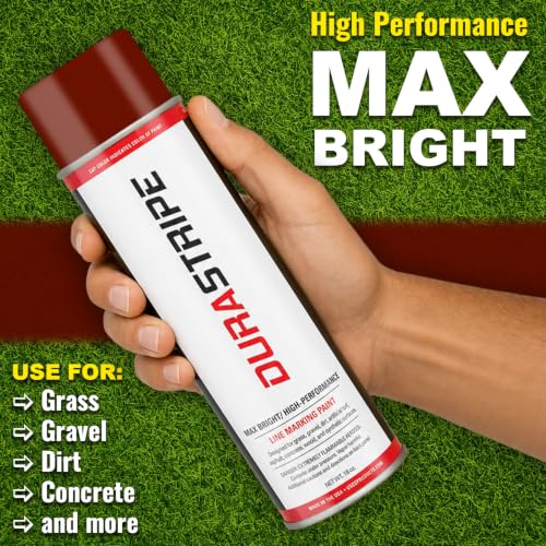 Image of Athletic Field Marking Paint - 2 Cases of 12 T-Tip Spray Cans (24 Total), 18 oz Each - Bright, Durable Field Striping Paint (Maroon)