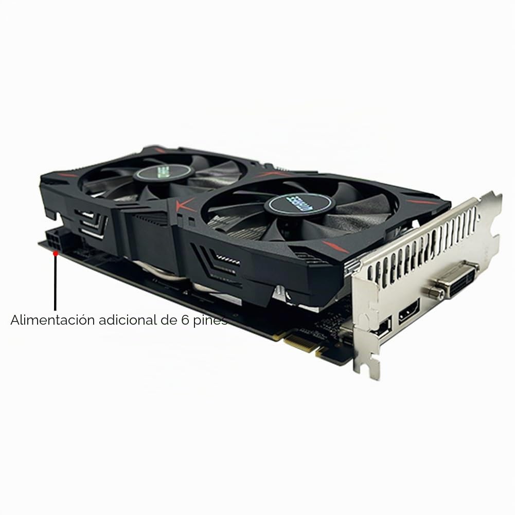 QTHREE Tarjeta gráfica GTX 960 4 GB GDDR5, 128 bits, HDMI DVI DP, tarjeta gráfica de sobremesa para PC, PC GPU, PCI Express x16, DirectX 12, 6 pines conector de alimentación adicional