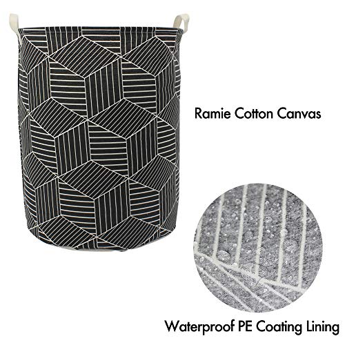 Mziart 19.7" Large Geometric Printed Foldable Laundry Hamper Bag Laundry Basket Sorter, Canvas Fabric Storage Basket Bin Home Organizer Containers For Nursery Baby Kids Toys #TOP5