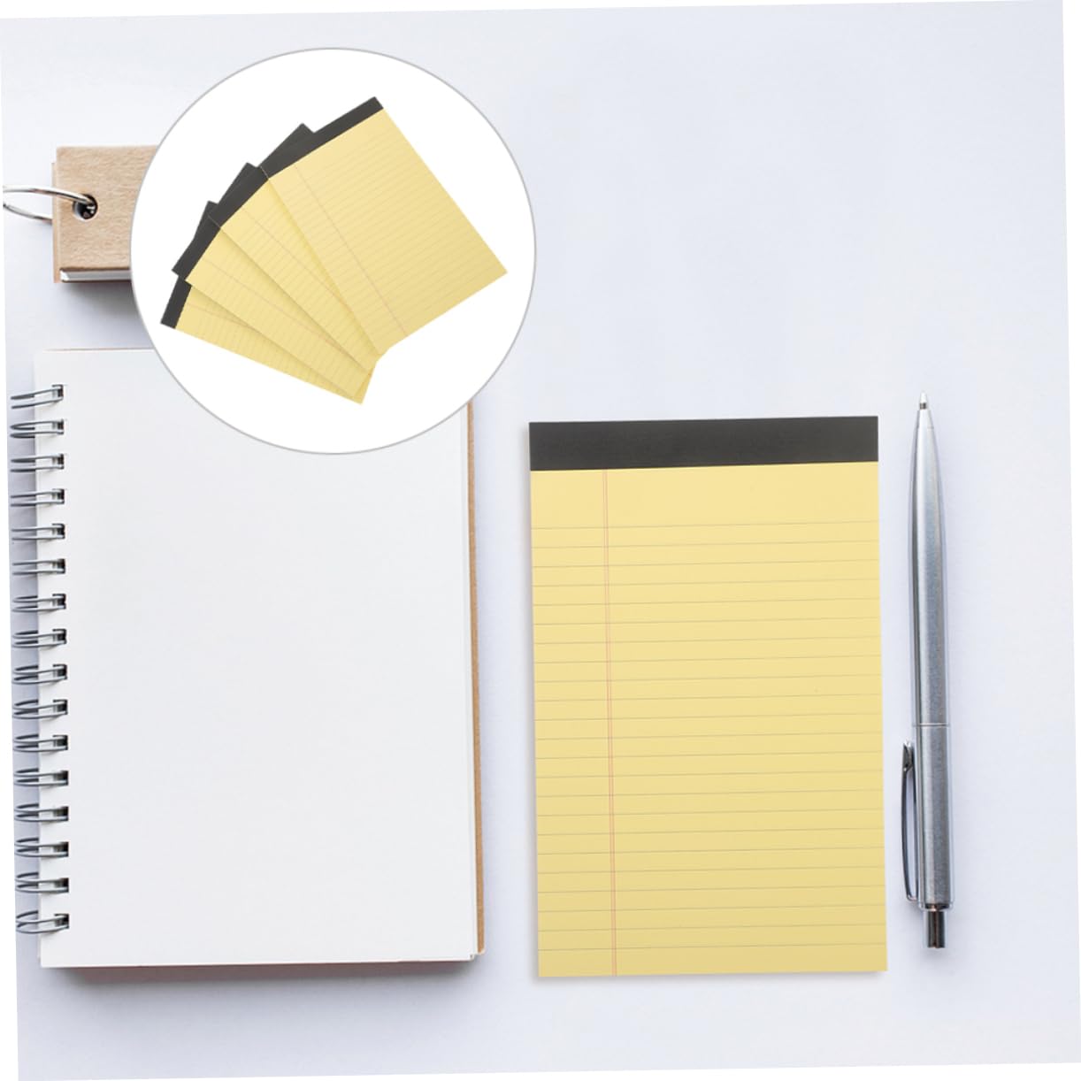 Gelbe Schreibblöcke mit Linien, 12 Pads À 50 Blatt aus Papier | Schule und Zuhause, Einfache Optik, 12 Stück Packung als Notizblätter für Lehrer und Schüler