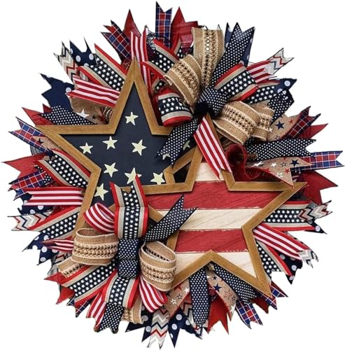 Gigawood 10001 American Flag Bald Eagle Wreath, 4Th July Memorial Day Wreath thumb #4