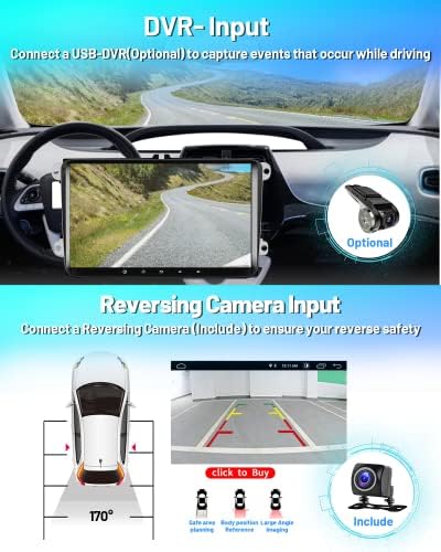 Hikity Android 11 Car Stereo for VW Polo Caddy Golf 9" Auto Radio Player 2GB+32GB GPS Navigation Built-in CarAutoPlay Support BT Full RCA Output WiFi DVR DAB+ OBD2 Canbus for VW Skoda Seat+Cam+Mic