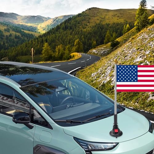 Support de drapeau de voiture à ventouse robuste et mât traité anticorrosion - 7
