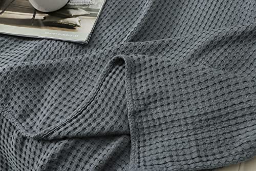 L Linen World Cooling Bamboo Blankets For Hot Sleepers To Keep Cool, 100% Viscose From Bamboo Waffle Weave Bed Throw Blanket (Dark Grey, 90X90 Inches) #TOP3