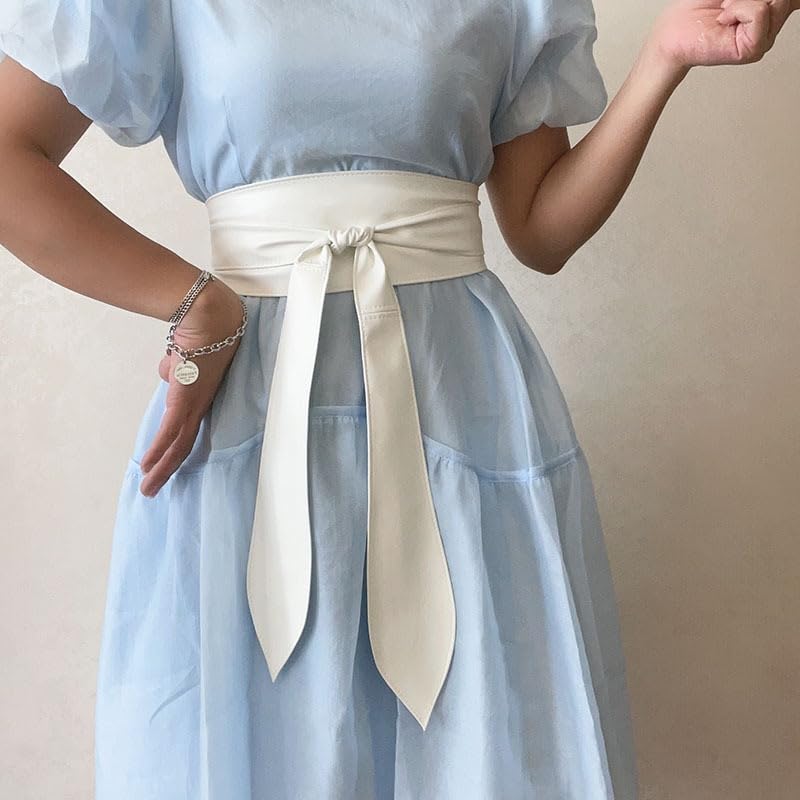 COTIM COYIN Women's Obi Wrap Belts Wide Leather Cinch Tie Knotted Waist Belt for Dress2
