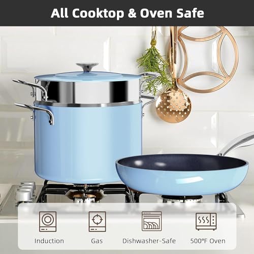 Image of Nuwave Lux 13pc Forged Lightweight Cookware Set PFAS Free, Healthy G10 Duralon Ceramic Coating, Ultra Non-Stick, Stay-Cool Handles, Works on All Cooktops & Induction Ready