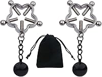 Vista 31 de Pinzas para pezón con peso de acero inoxidable con clip de cadena para pezón, bola ajustable, sin perforación, joyería para pezones para adultos