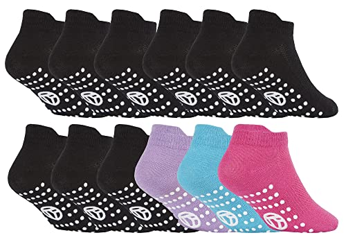 12 Pairs Kids Gym Ankle Socks with Grippers Low Cut Sneaker Socks2