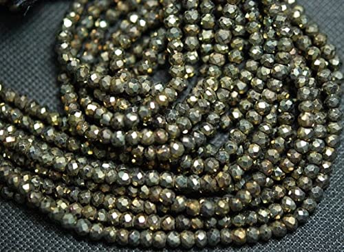 Spinelle noir doré perles 4mm pour sublimer vos tenues de soirée et bijoux