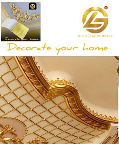Image of Gold Leaf Sheets, 100 Sheets, 8 by 8.cm Gilding Foil for Gilding, Resin Art, Decoration Crafting, Paintings, Arts Crafts, Nail Deco,Furniture, Size 3.14 * 3.35 inhches