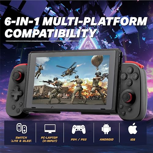 Image of NITHO Wireless Mobile Gaming Controller for iOS & Android Phones, PC, Tablets, Switch | Adjustable Size, Turbo, RGB LED lights, Gamepad for Cloud Gaming, PS Remote Play, Arcade MFI Games