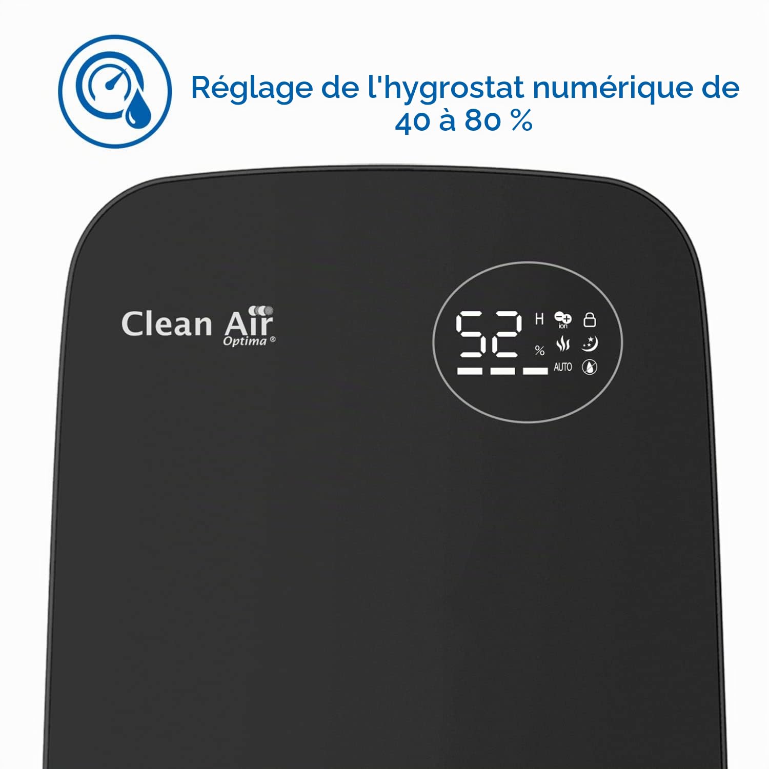 Clean Air Optima CA-606 Humidificateur avec ioniseur et aromathérapie - Humidificateur d'air max. 480 ml/h - Capacité du réservoir d'eau de 5,5 litres - Convient pour des pièces jusqu'à 65 m²/160 m³