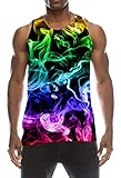 【3D Tank Top Herren】Fortschrittliche 3D digitaldrucktechnologie, um das muster realistischer und lustiger zu machen, sorgt auch dafür, dass die muskelshirt nach dem waschen nicht verblasst, schrumpft und sich verformt. Neuheit muster werden sie von der masse abheben und die aufmerksamkeit Ihres liebhabers auf sich ziehen.