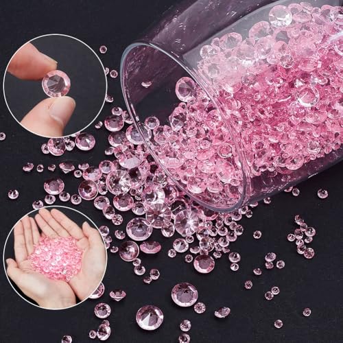 Gemas de cristal rosa SOFPLATE de 5 tamaños con 6300 piezas de diamantes para jarrones 6
