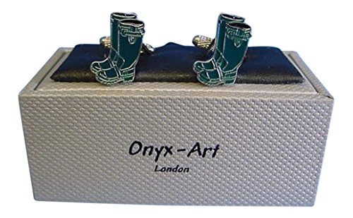 Mancuernillas Onyx Art London Green Wellies para Hombre