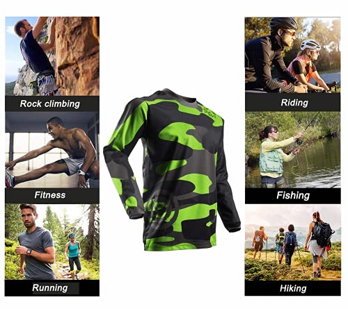 Wisdom Wolf Maillots de Ciclismo para Hombre Manga Larga Transpirable Cómodo Suave Humedad Wicking Bicicleta de Montaña Superior - imagen 5