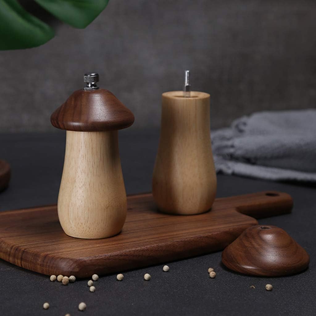 Kitchen Salt Pestle Bowl Mushroom Shape Durable Garlic Press Spice Grinder Pot