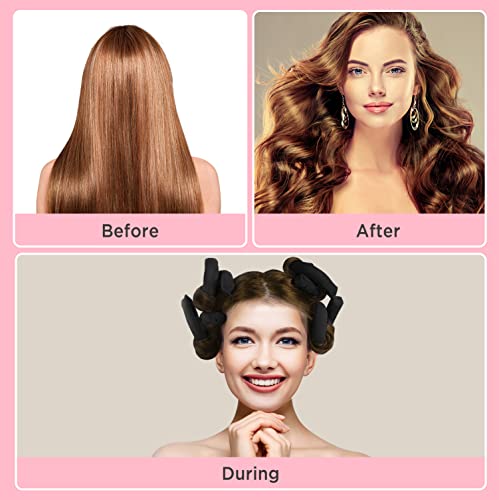 Heatless Hair Curler For Long Medium Hair Curls, 8Pcs No Heat Satin Velvet Hair Rollers Hair Curlers To Sleep In, Curly Wavy Hair Twist Pillow Flexi Rods Flexible Heatless Curling Rods Wrap Rollers #TOP3