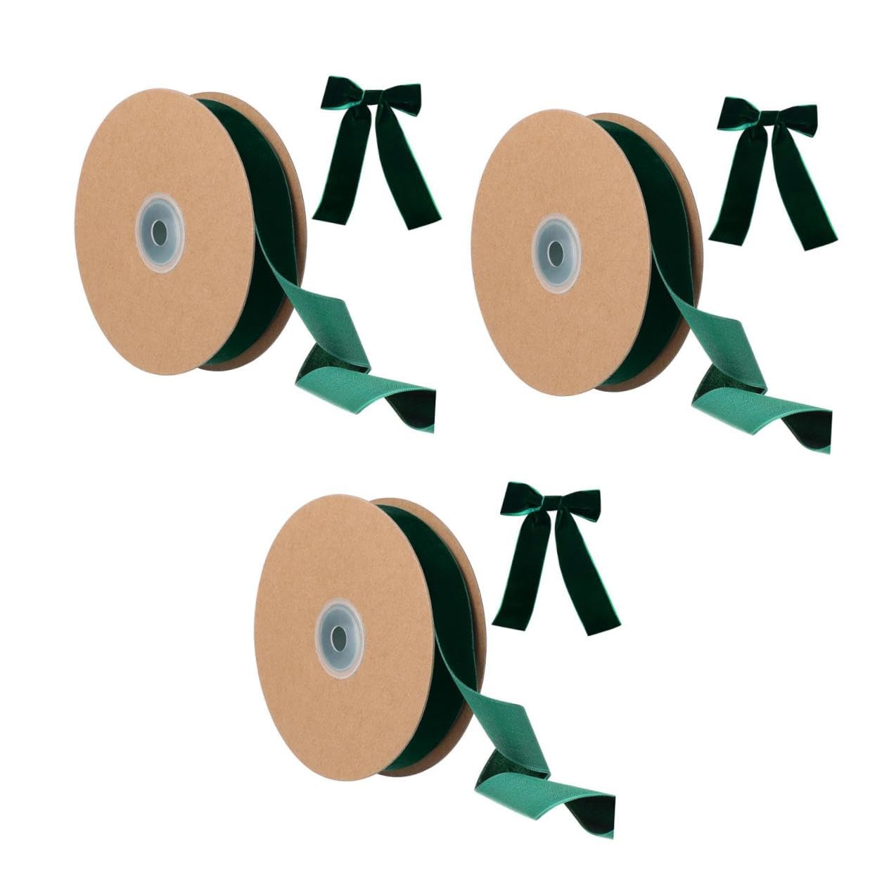 STOBOK 3 Rollen Dunkelgrünes Beflocktes Band 2 5 Cm Breit Nicht Elastisch Geschenkband Zur Dekoration Für Hochzeiten Partys Und Heimdekorationen